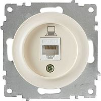Розетка компьютерная без рамки OneKeyElectro Florence 1-м. RJ45 5e бежевый картинка